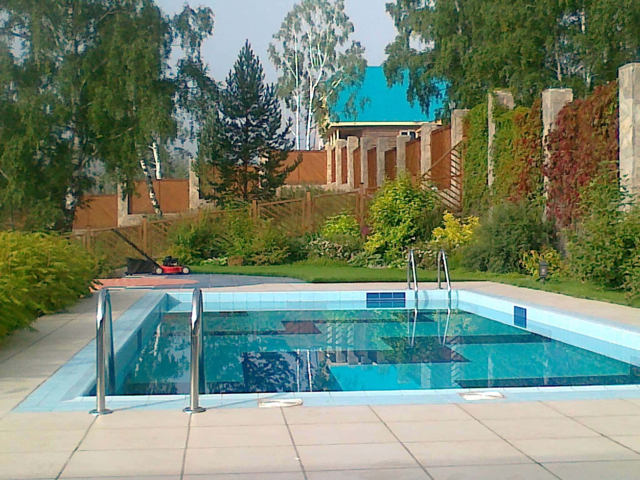 Декоративные посадки у террасы